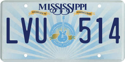 MS license plate LVU514