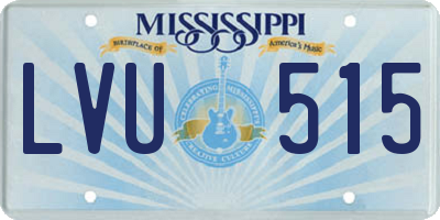 MS license plate LVU515