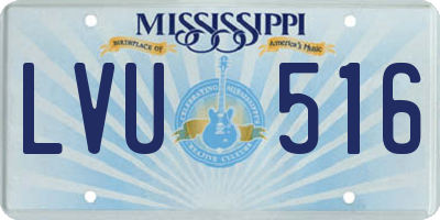 MS license plate LVU516