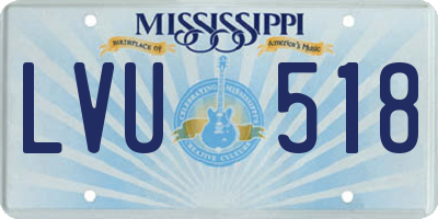 MS license plate LVU518