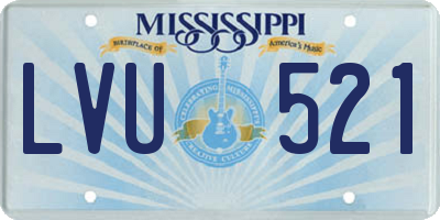 MS license plate LVU521