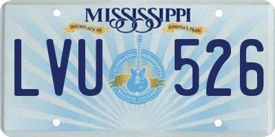 MS license plate LVU526