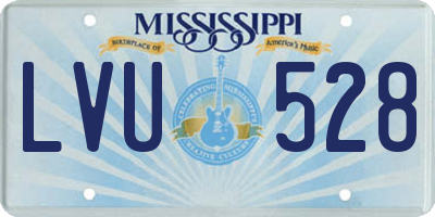 MS license plate LVU528