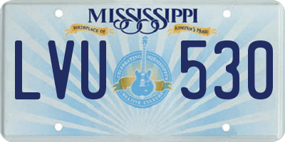 MS license plate LVU530