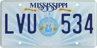 MS license plate LVU534