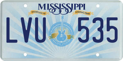 MS license plate LVU535