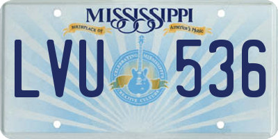 MS license plate LVU536