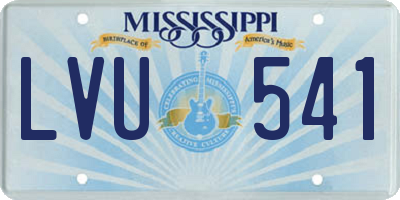 MS license plate LVU541