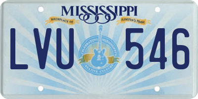MS license plate LVU546