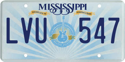 MS license plate LVU547