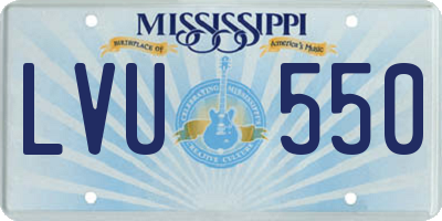 MS license plate LVU550