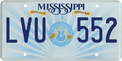 MS license plate LVU552