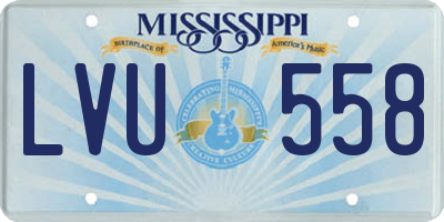MS license plate LVU558