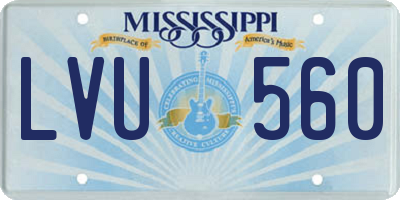 MS license plate LVU560