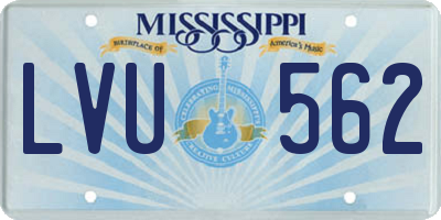 MS license plate LVU562