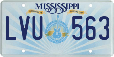 MS license plate LVU563