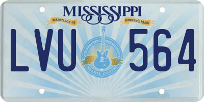 MS license plate LVU564