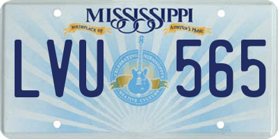 MS license plate LVU565