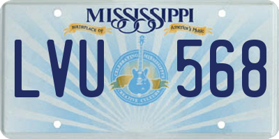 MS license plate LVU568