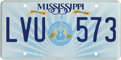 MS license plate LVU573