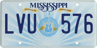 MS license plate LVU576