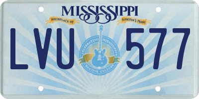MS license plate LVU577