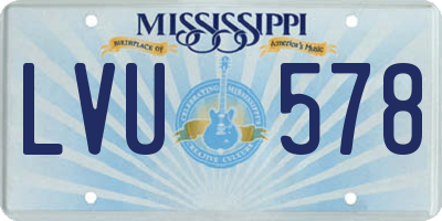 MS license plate LVU578