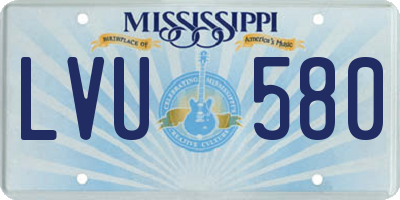 MS license plate LVU580