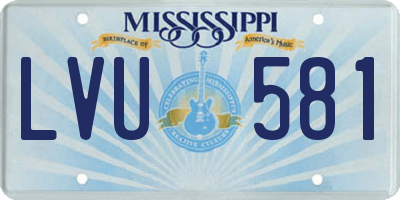 MS license plate LVU581