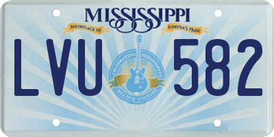 MS license plate LVU582