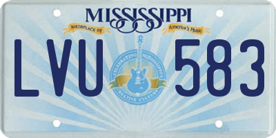 MS license plate LVU583