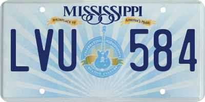 MS license plate LVU584
