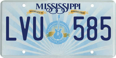 MS license plate LVU585