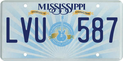 MS license plate LVU587