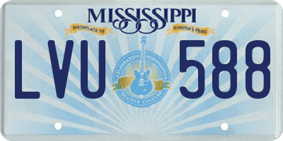 MS license plate LVU588