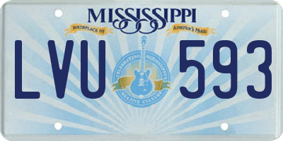 MS license plate LVU593