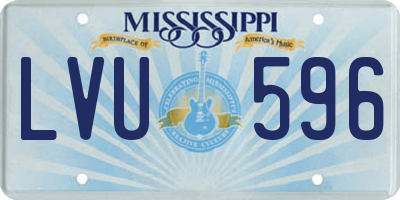MS license plate LVU596