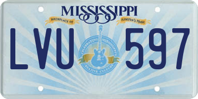MS license plate LVU597