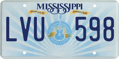 MS license plate LVU598