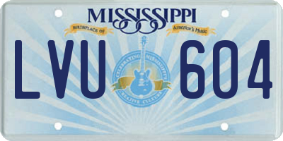 MS license plate LVU604