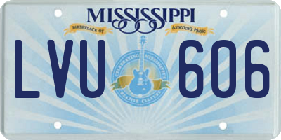 MS license plate LVU606