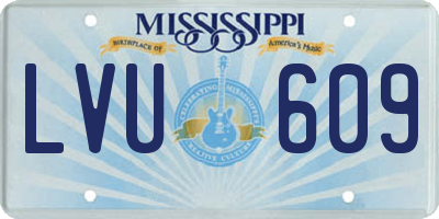 MS license plate LVU609