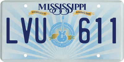 MS license plate LVU611