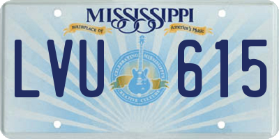 MS license plate LVU615