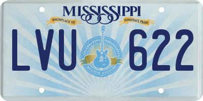 MS license plate LVU622