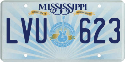 MS license plate LVU623