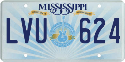 MS license plate LVU624