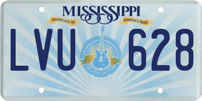 MS license plate LVU628
