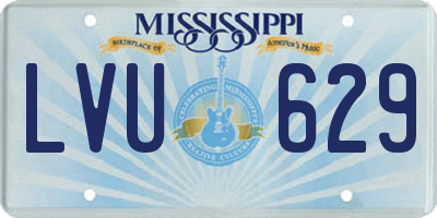 MS license plate LVU629