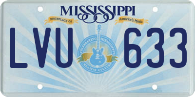 MS license plate LVU633
